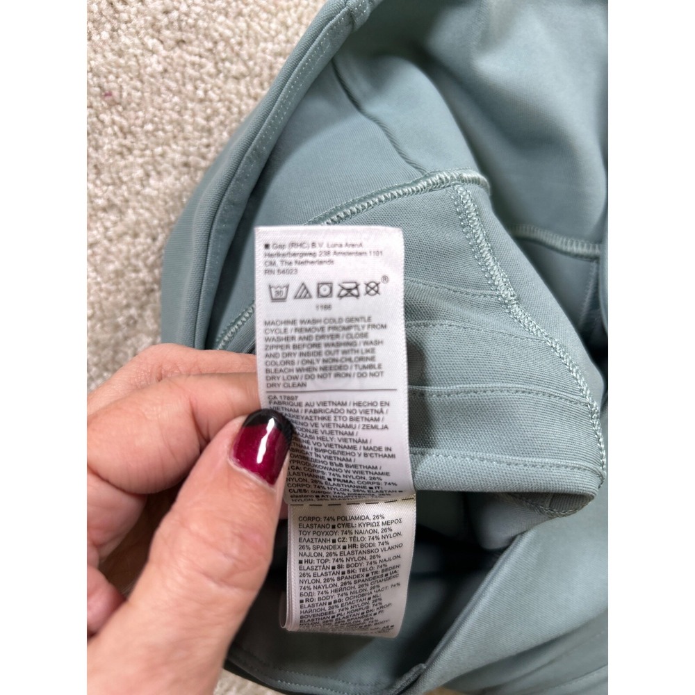 Athleta Womens Size Sp Green Leggings Back Zip Pockets Athleisure‎ - Picture 7 of 12